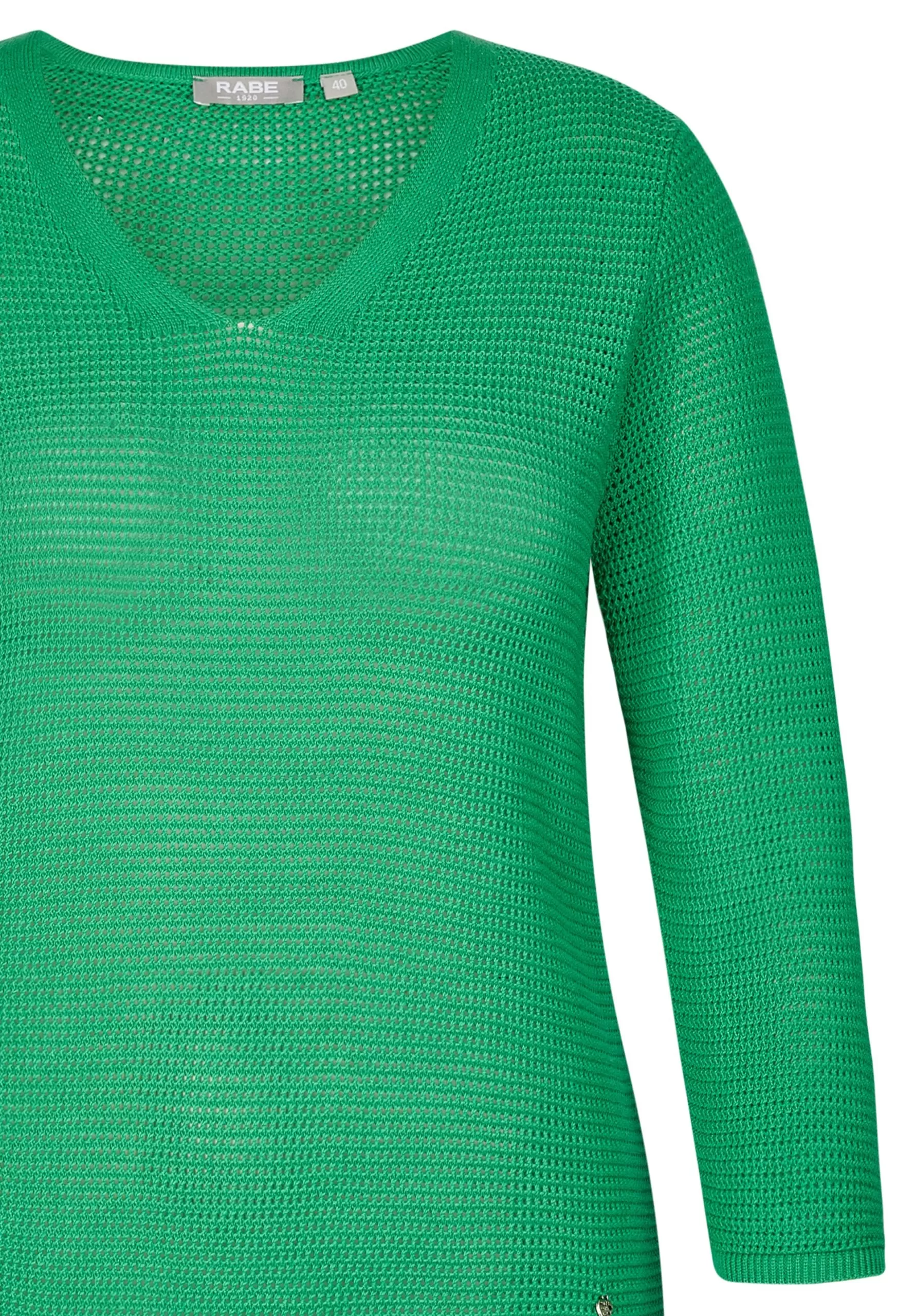 122600- Green V-neck Jumper - Rabe