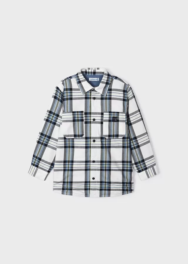 4107- Checked overshirt for boy - Glacial