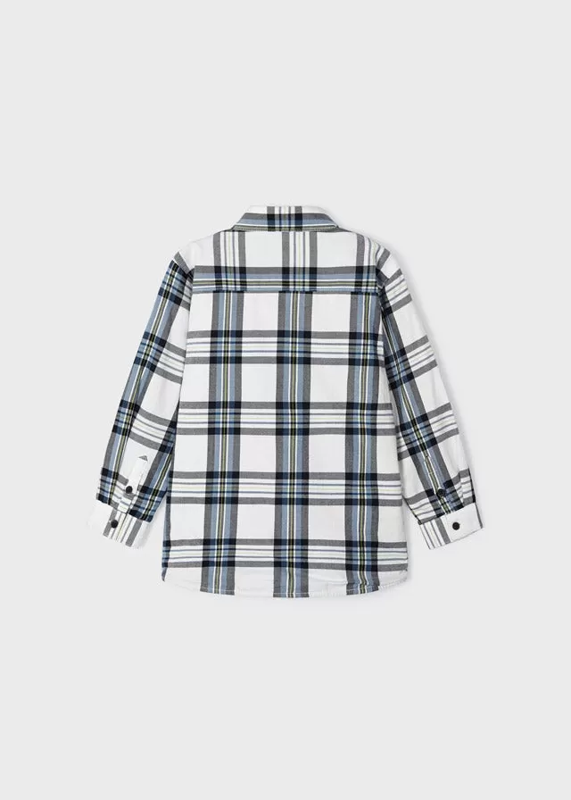 4107- Checked overshirt for boy - Glacial