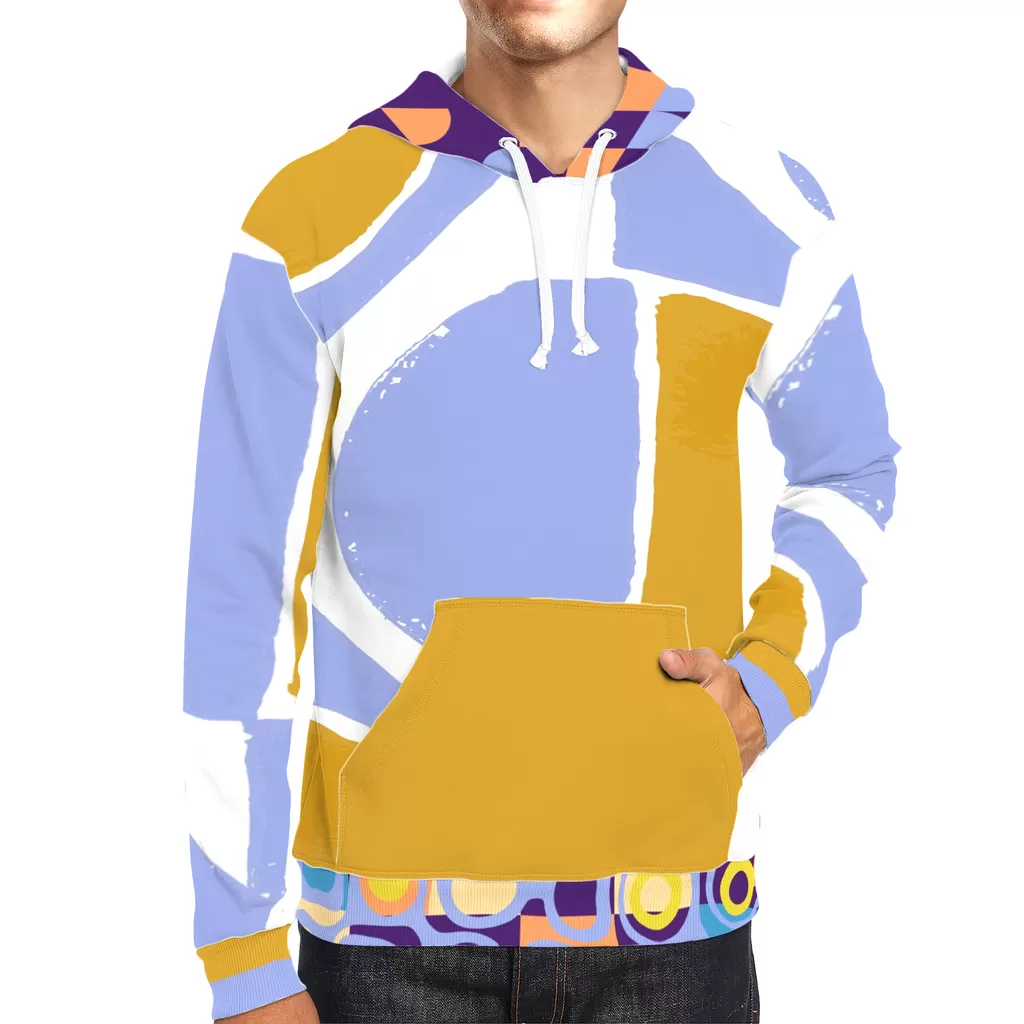 Abstract Blue Unisex Pullover Hoody