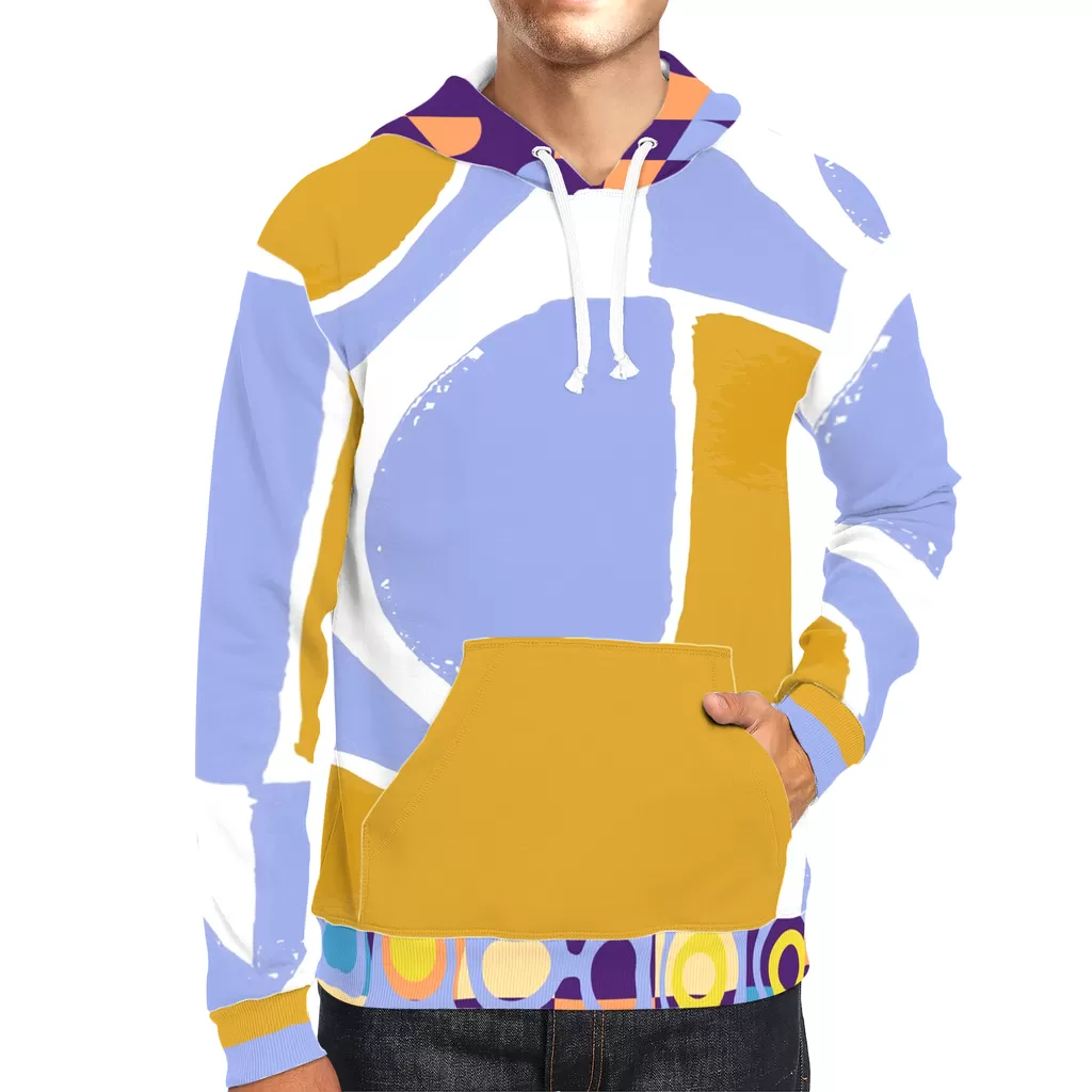 Abstract Blue Unisex Pullover Hoody