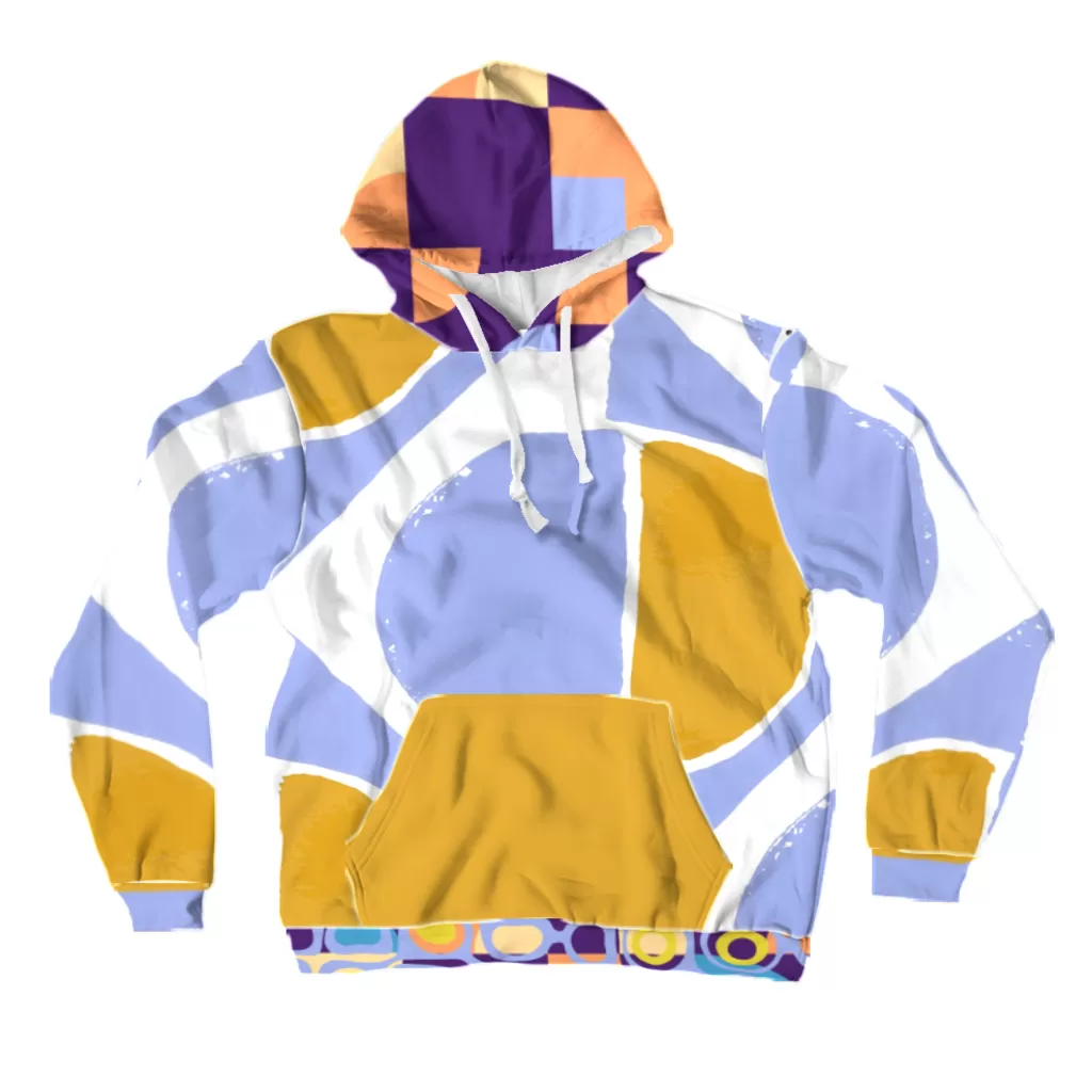 Abstract Blue Unisex Pullover Hoody