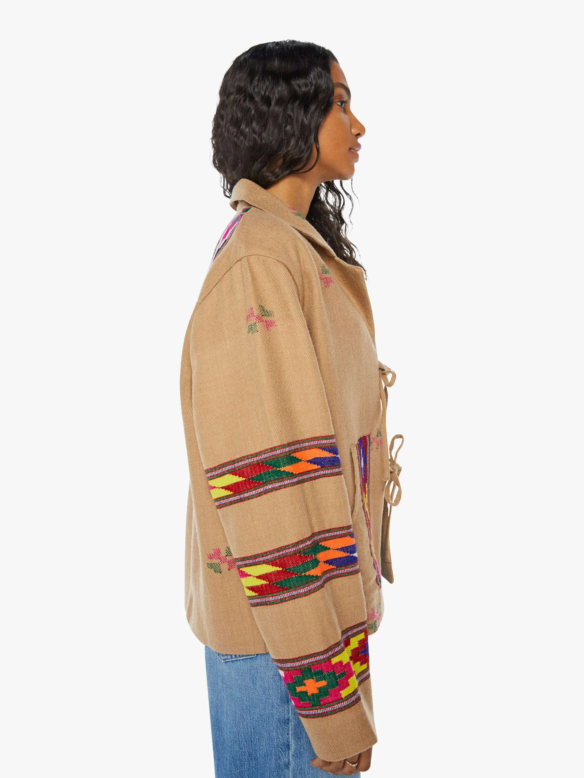 Alix Of Bohemia Western Blanket Jacket - Tan Dune