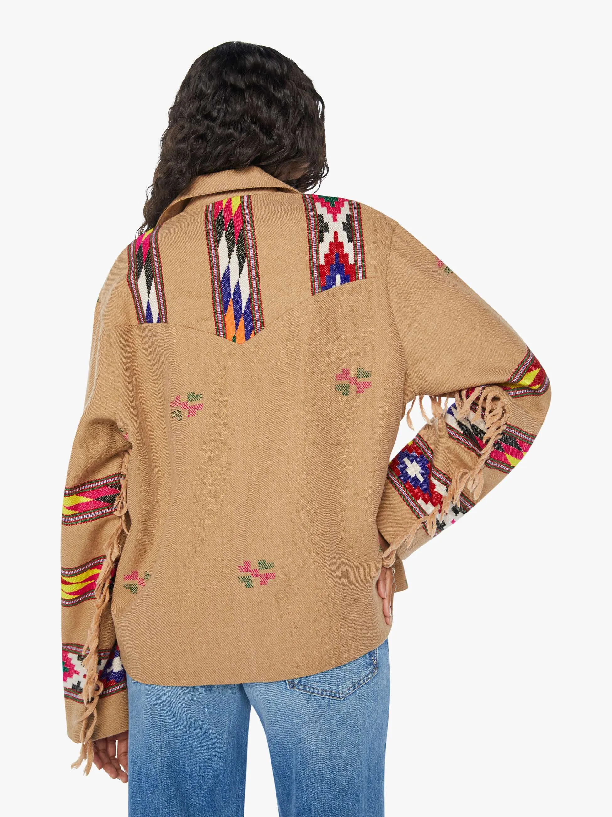 Alix Of Bohemia Western Blanket Jacket - Tan Dune