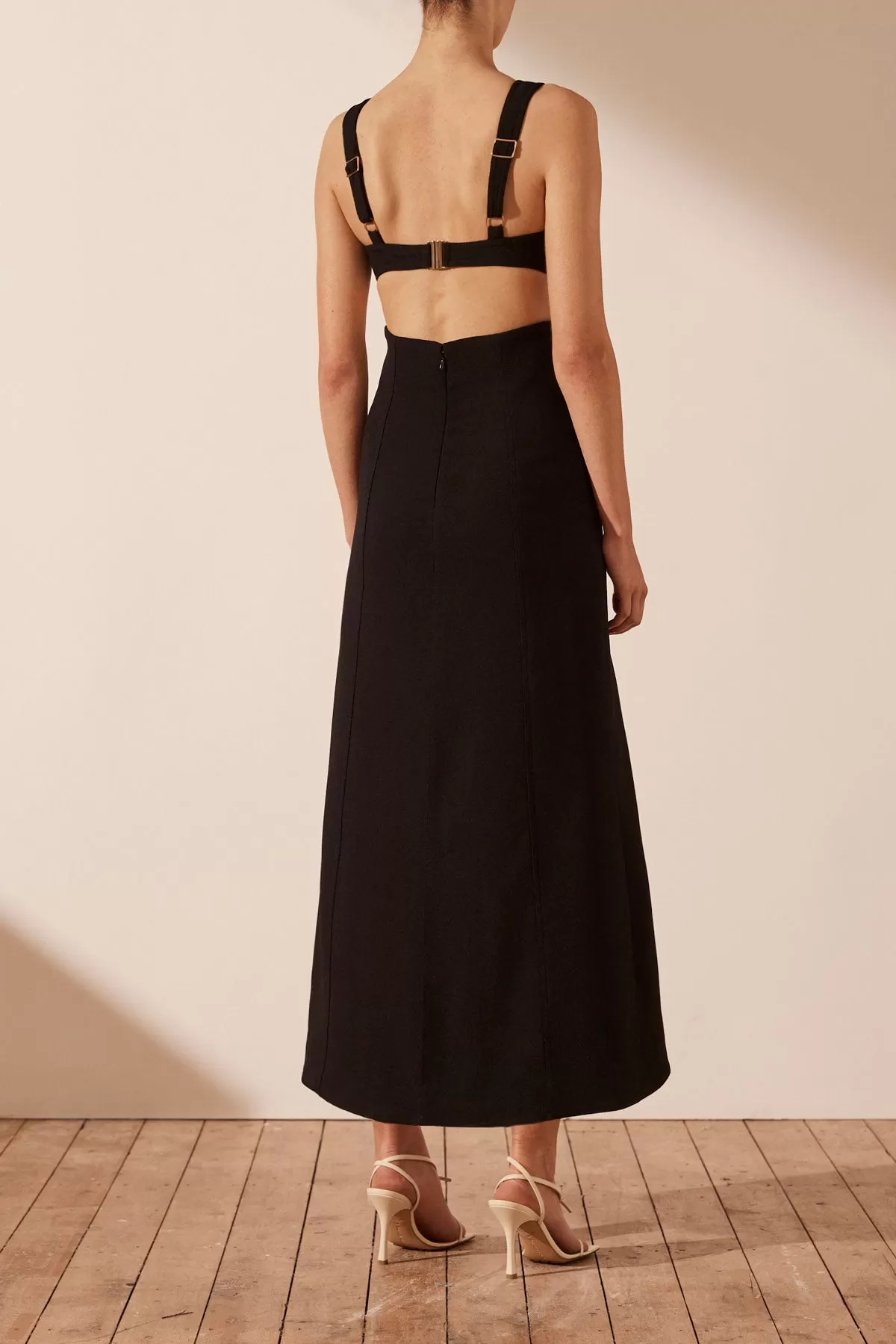 Amura Bustier Midi Dress - Black