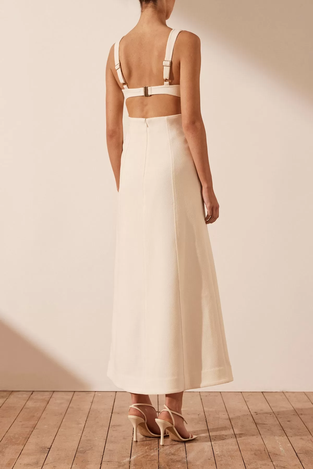 Amura Bustier Midi Dress - Cream