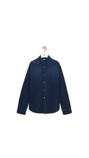 Anagram Overshirt In Denim - Blue