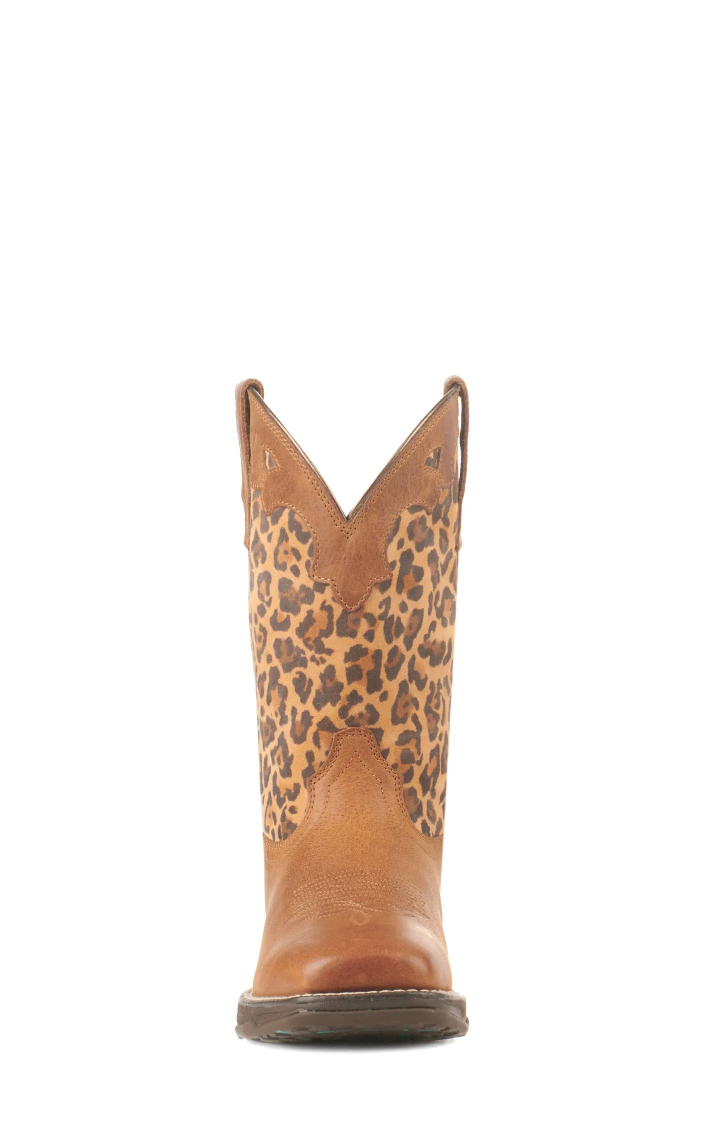 Ariat Women's Anthem Savanna Chocolate and Leopard Print Square Toe Cowboy Boots