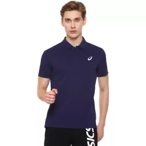 ASICS Men's Ribbed Polo Top (Peacoat)