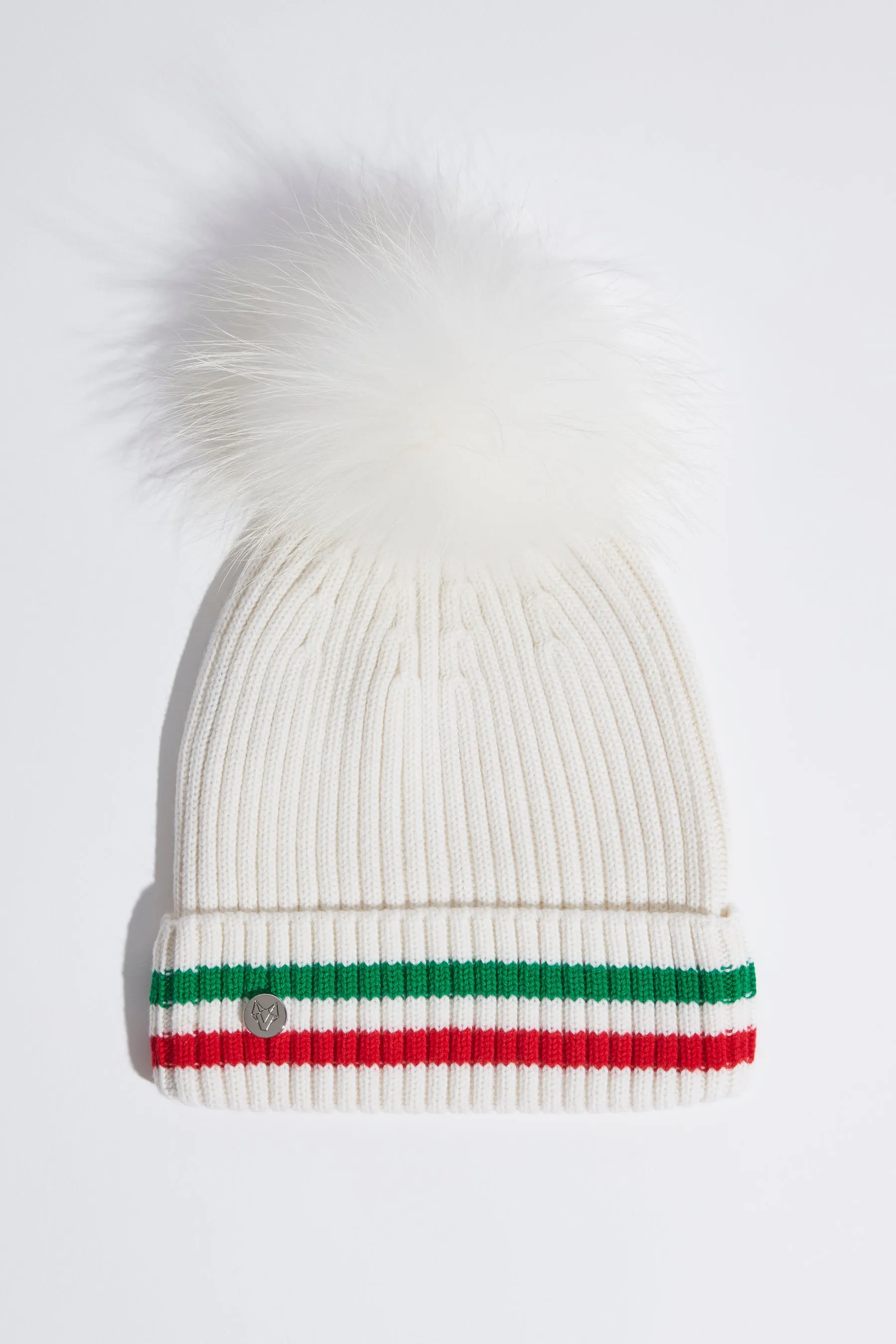 Aston Merino Wool Pom Pom Hat - Ecru