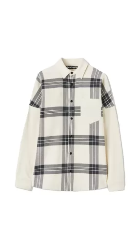 Back Logo Check Overshirt - Off White