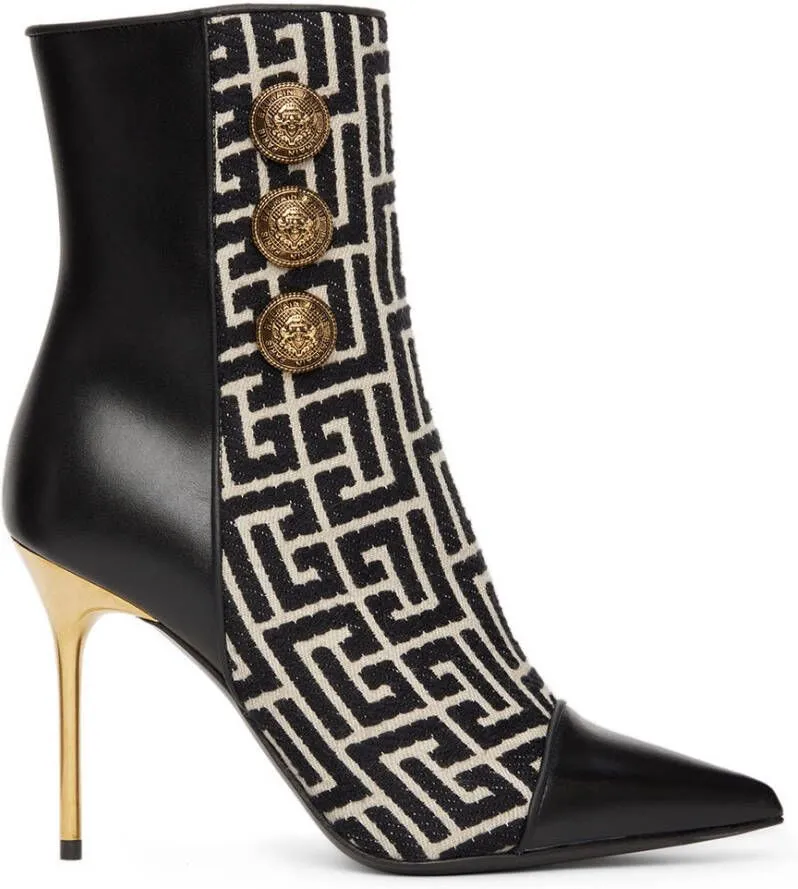 Balmain Black Monogram Boots