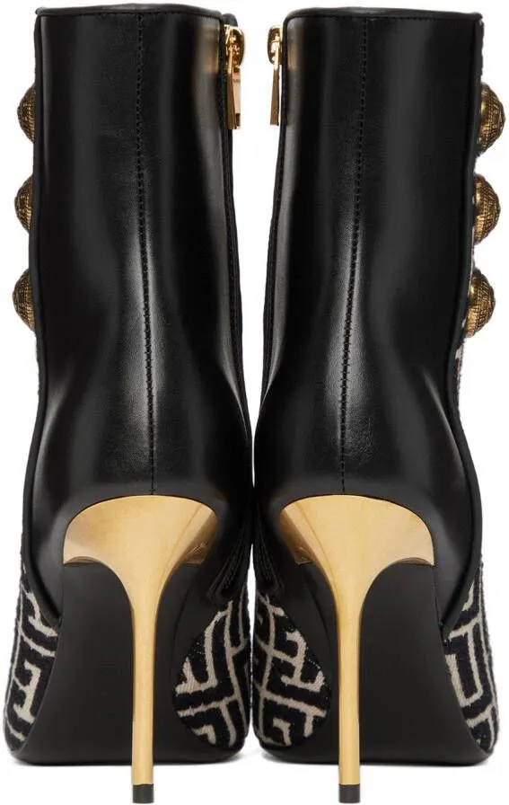 Balmain Black Monogram Boots