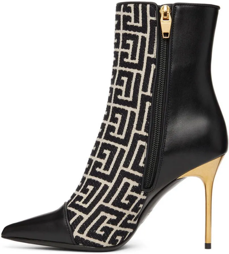 Balmain Black Monogram Boots