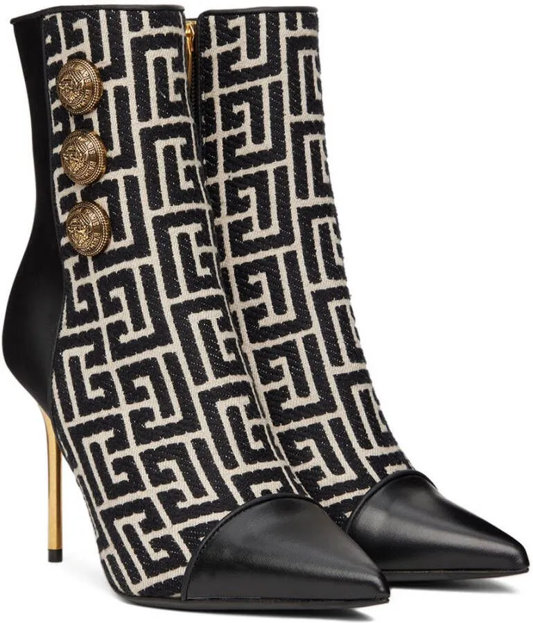 Balmain Black Monogram Boots