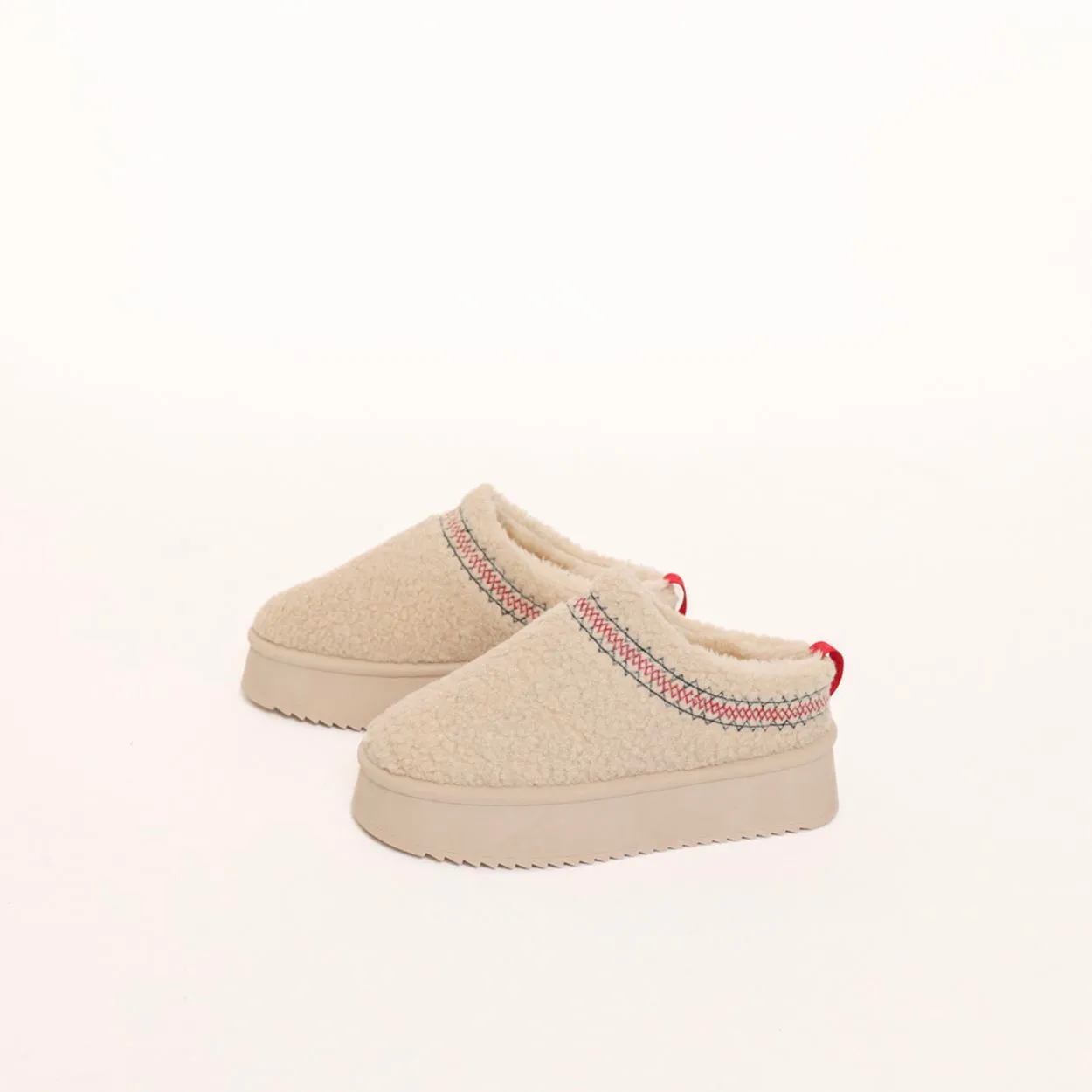 Beige Teddy Platform - Schoenen