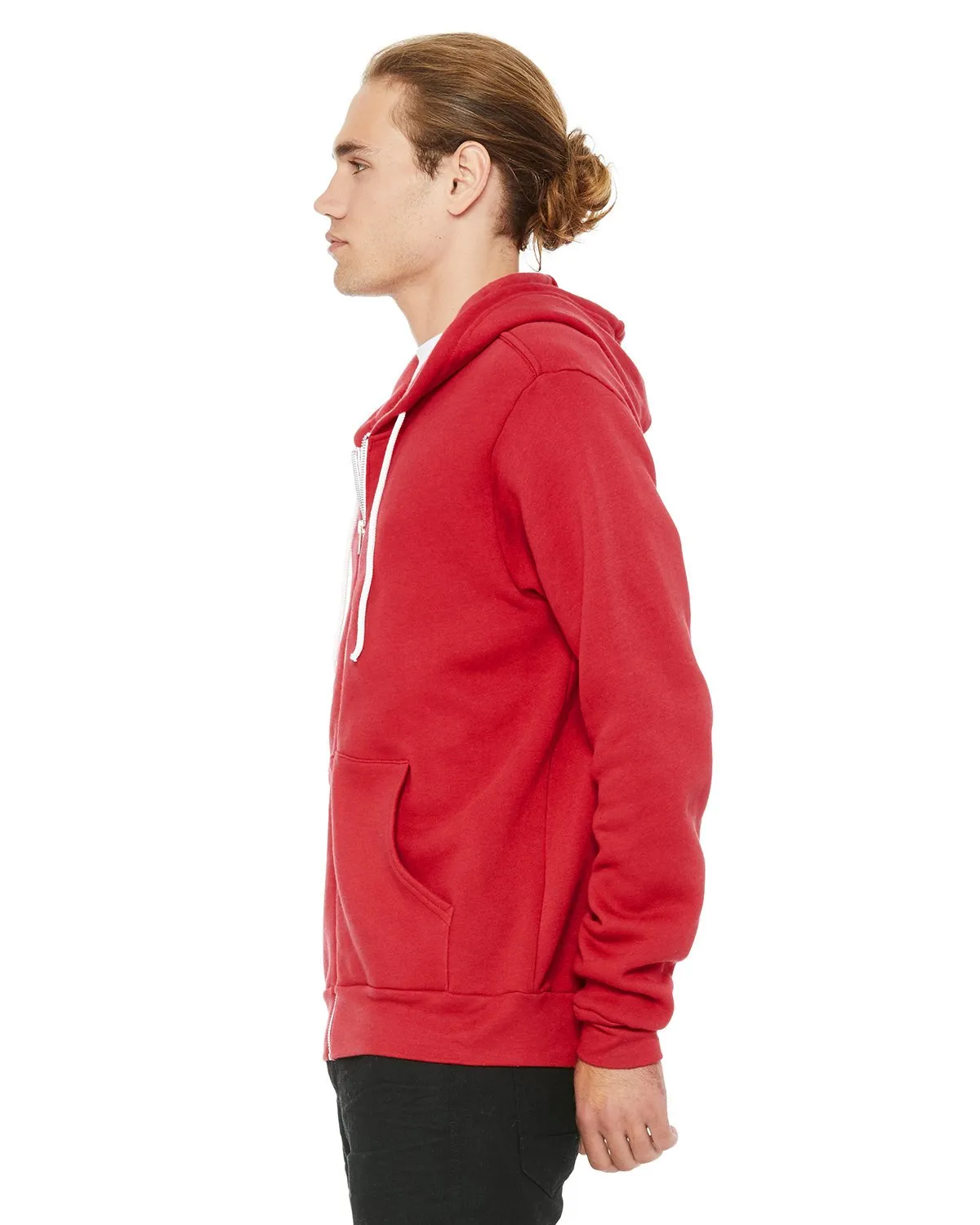 Bella + Canvas Unisex Poly-Cotton Fleece Full-Zip Hoodie 3739 Red