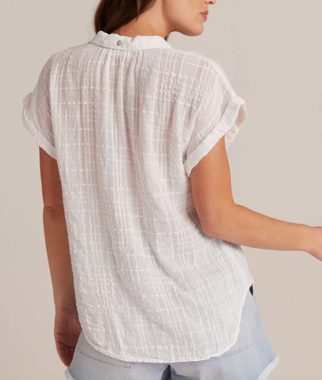 BELLA DAHL CAP SLEEVE BUTTON DOWN