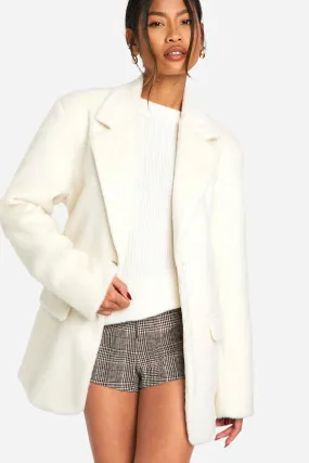 Belted Wool Look Coat