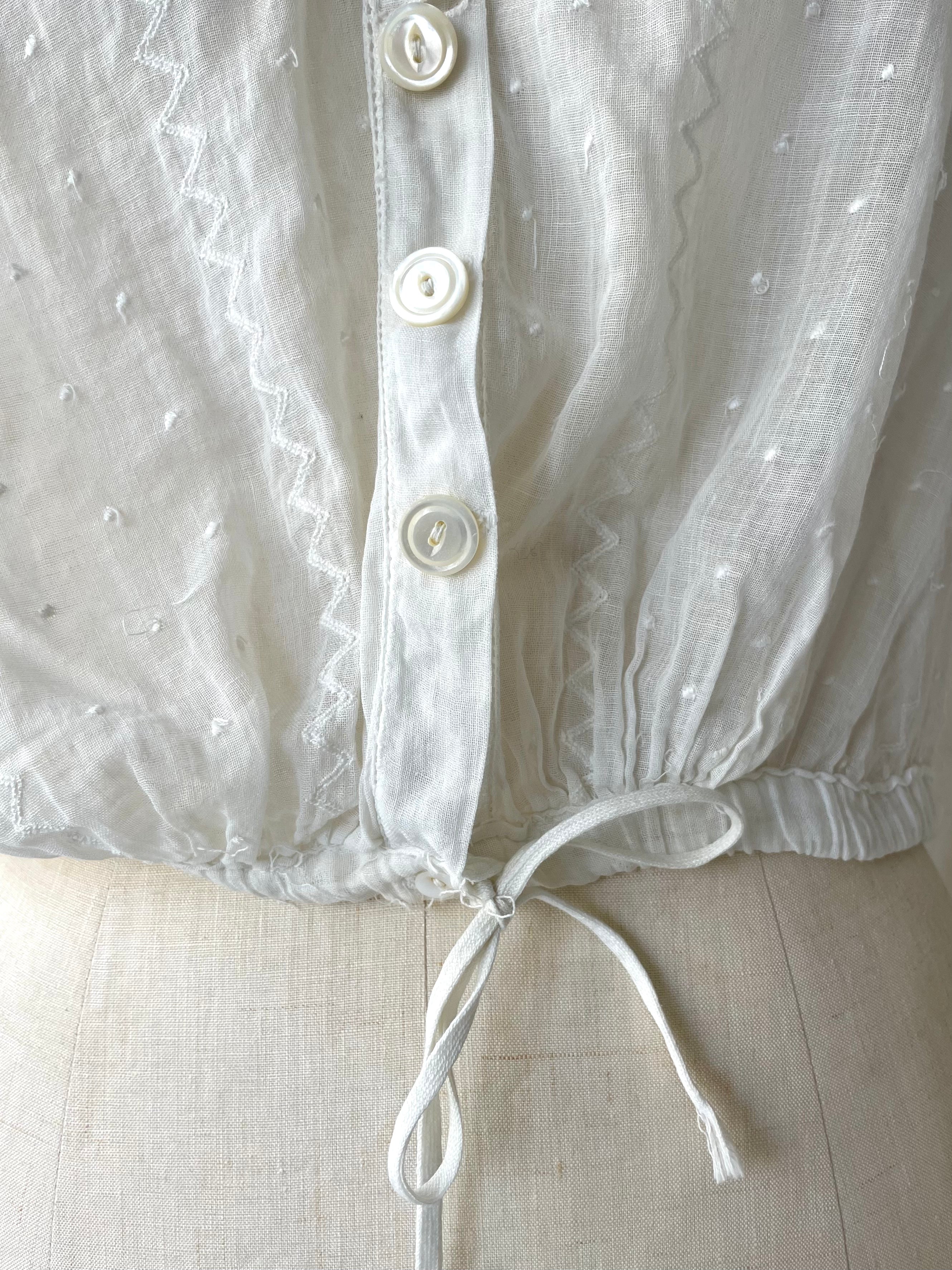 Bruges Antique Cotton Blouse | 1910s