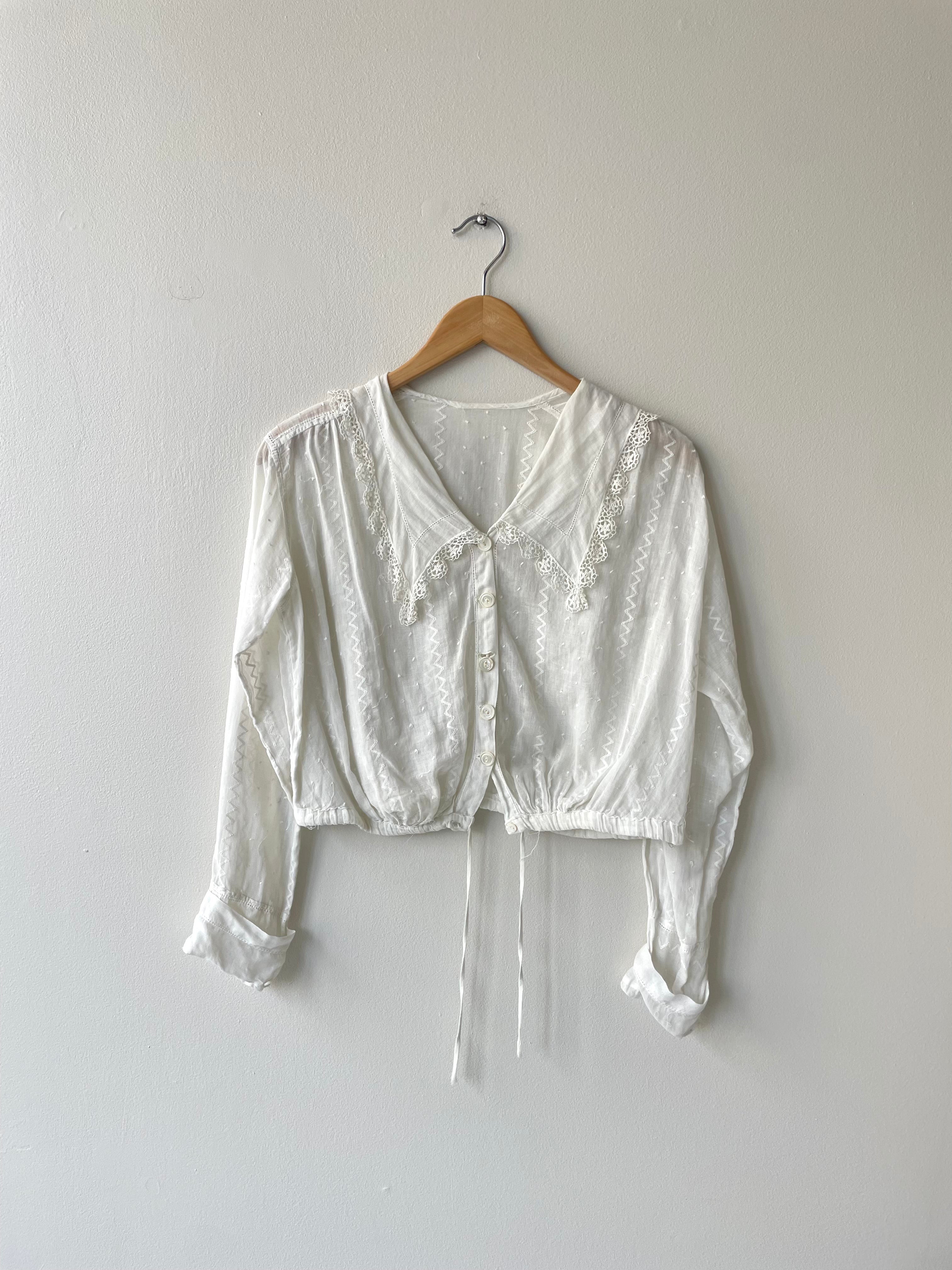 Bruges Antique Cotton Blouse | 1910s