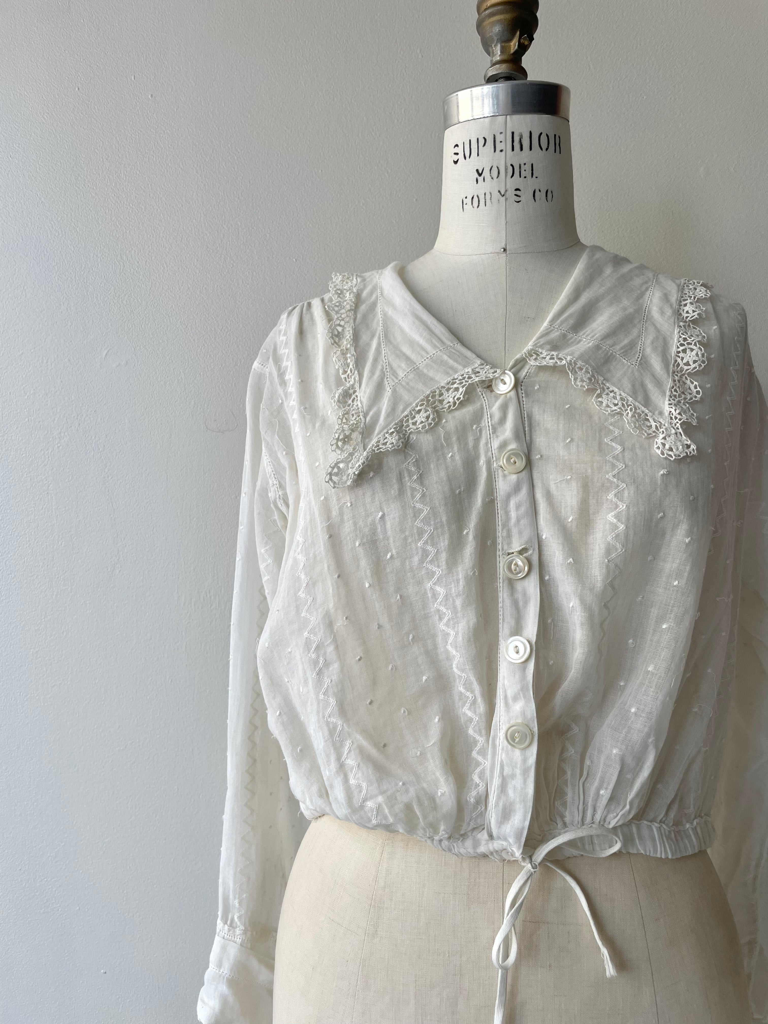 Bruges Antique Cotton Blouse | 1910s