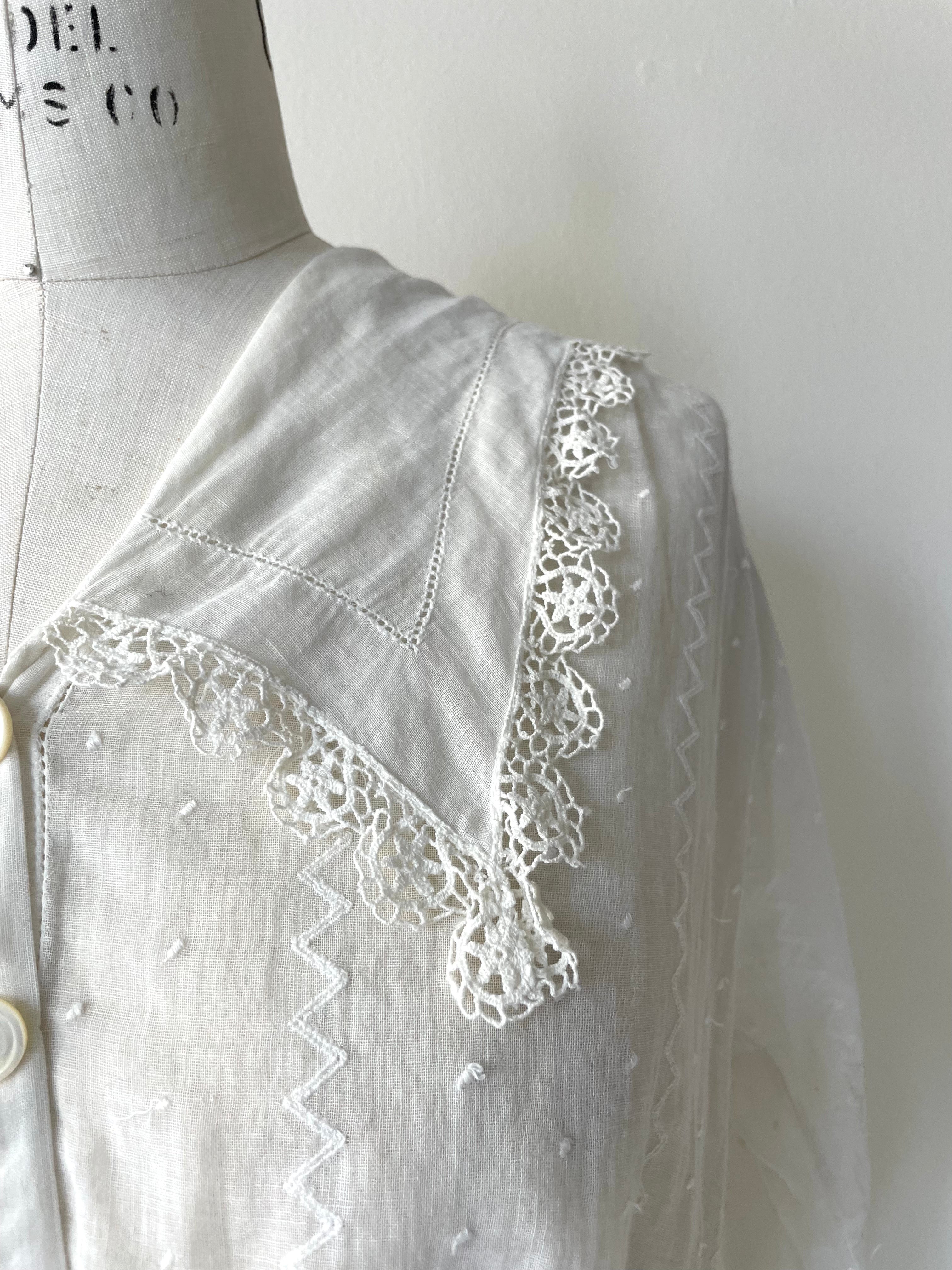 Bruges Antique Cotton Blouse | 1910s