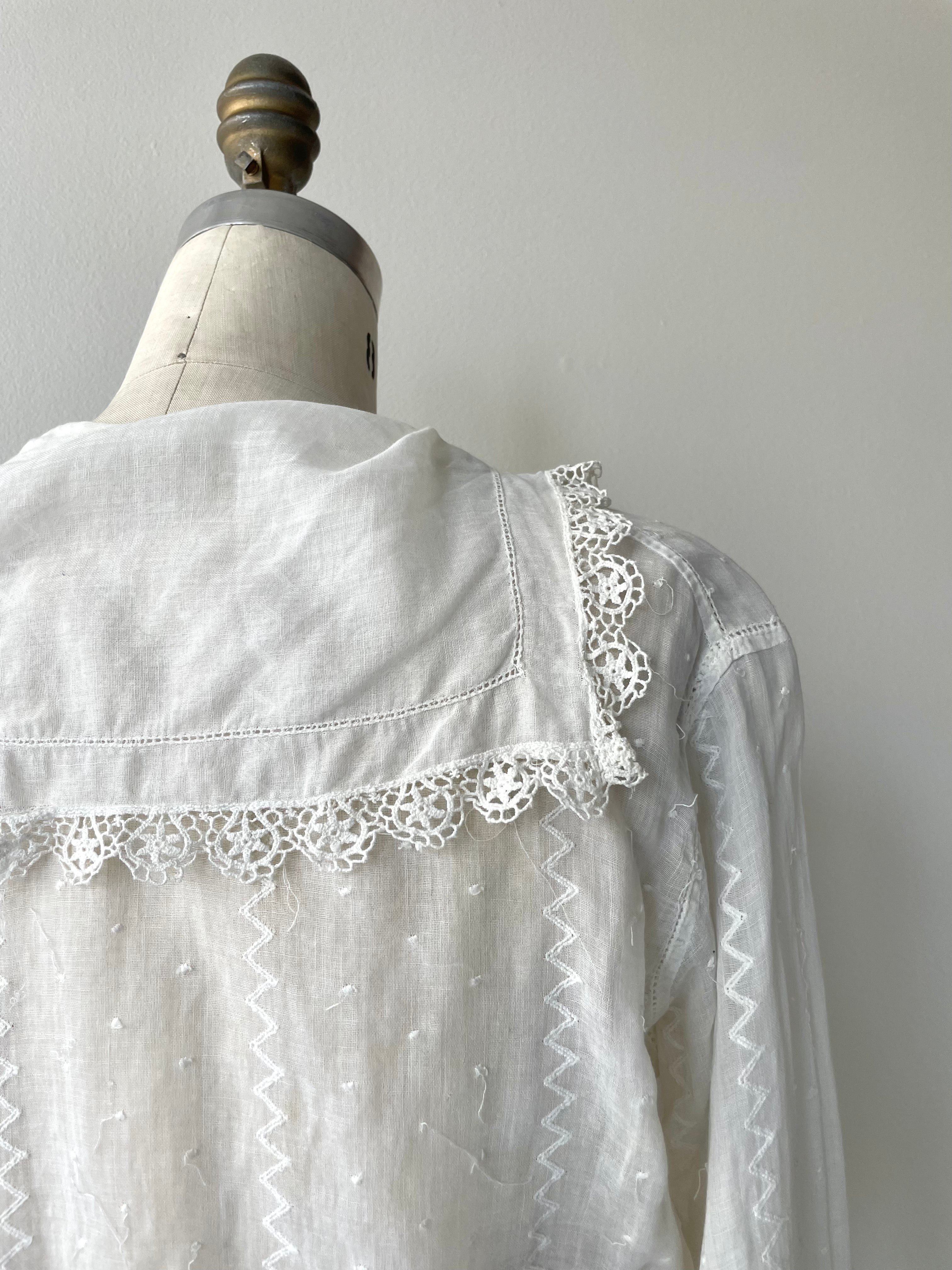 Bruges Antique Cotton Blouse | 1910s