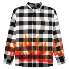 Burning Logo Overshirt - Black/Red