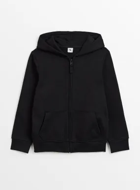 Buy Black Zip-Through Hoodie 11 years | Jumpers and hoodies | Tu