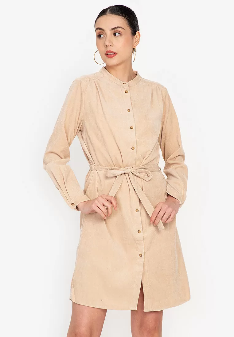 CANERA Round Neck Full Button Dress