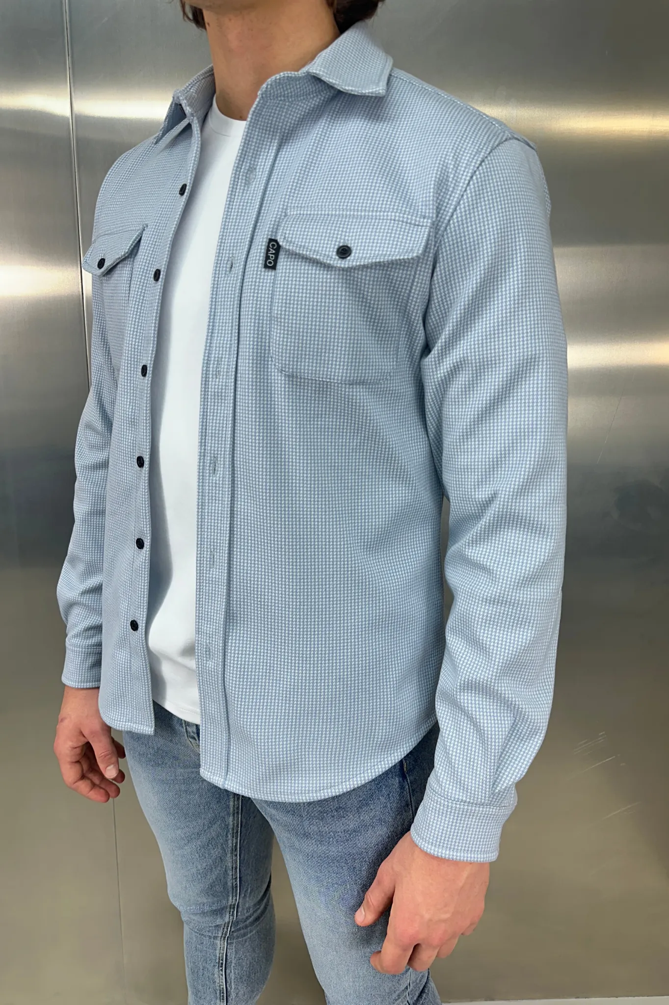 Capo OVERSHIRT Houndstooth - Baby Blue