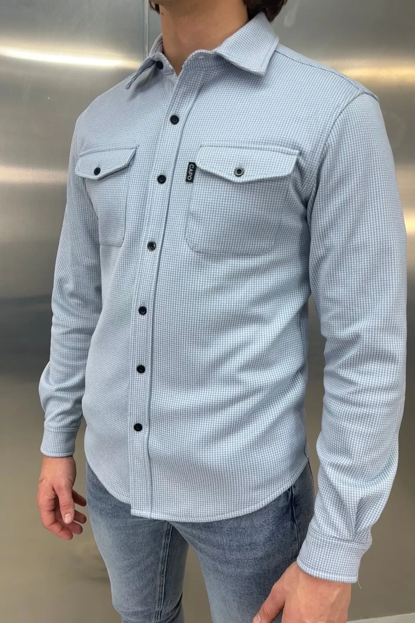 Capo OVERSHIRT Houndstooth - Baby Blue