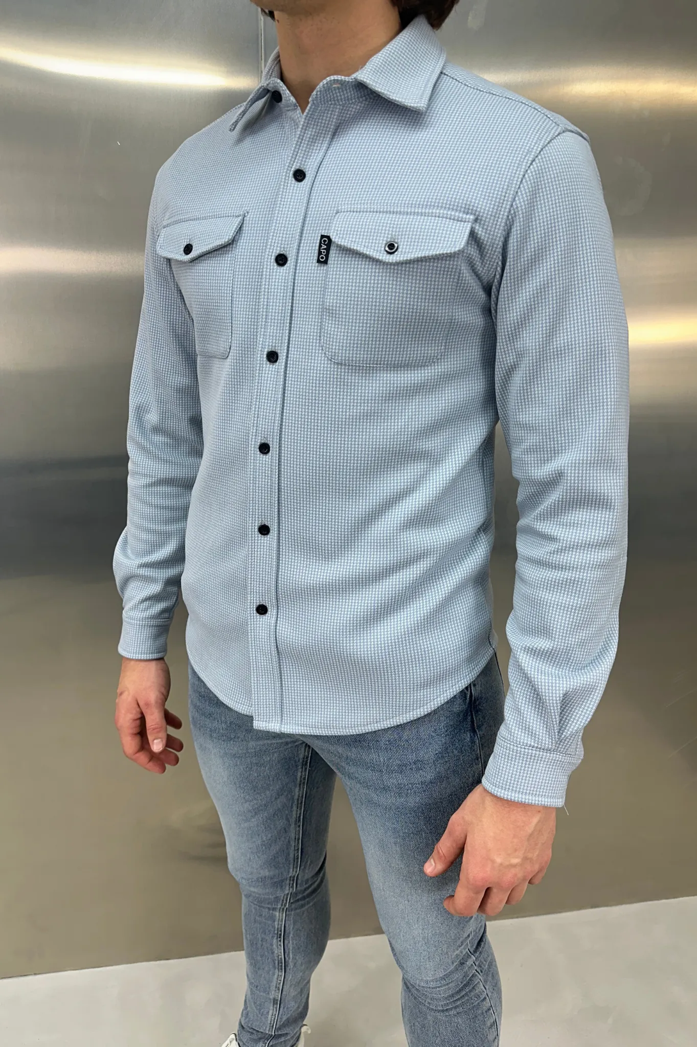 Capo OVERSHIRT Houndstooth - Baby Blue