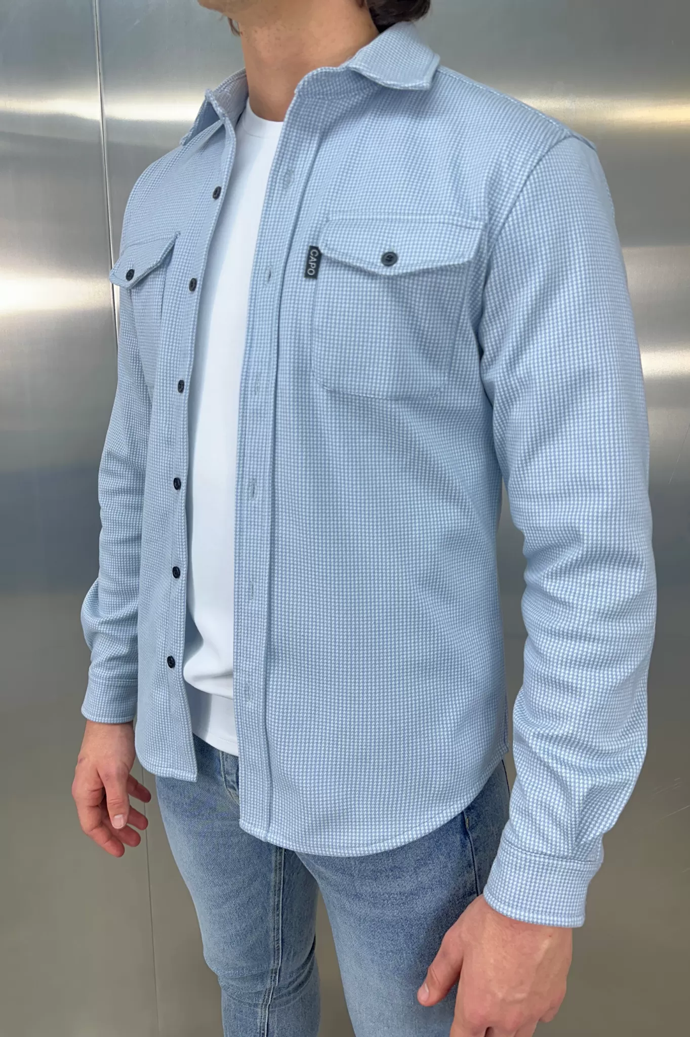 Capo OVERSHIRT Houndstooth - Baby Blue