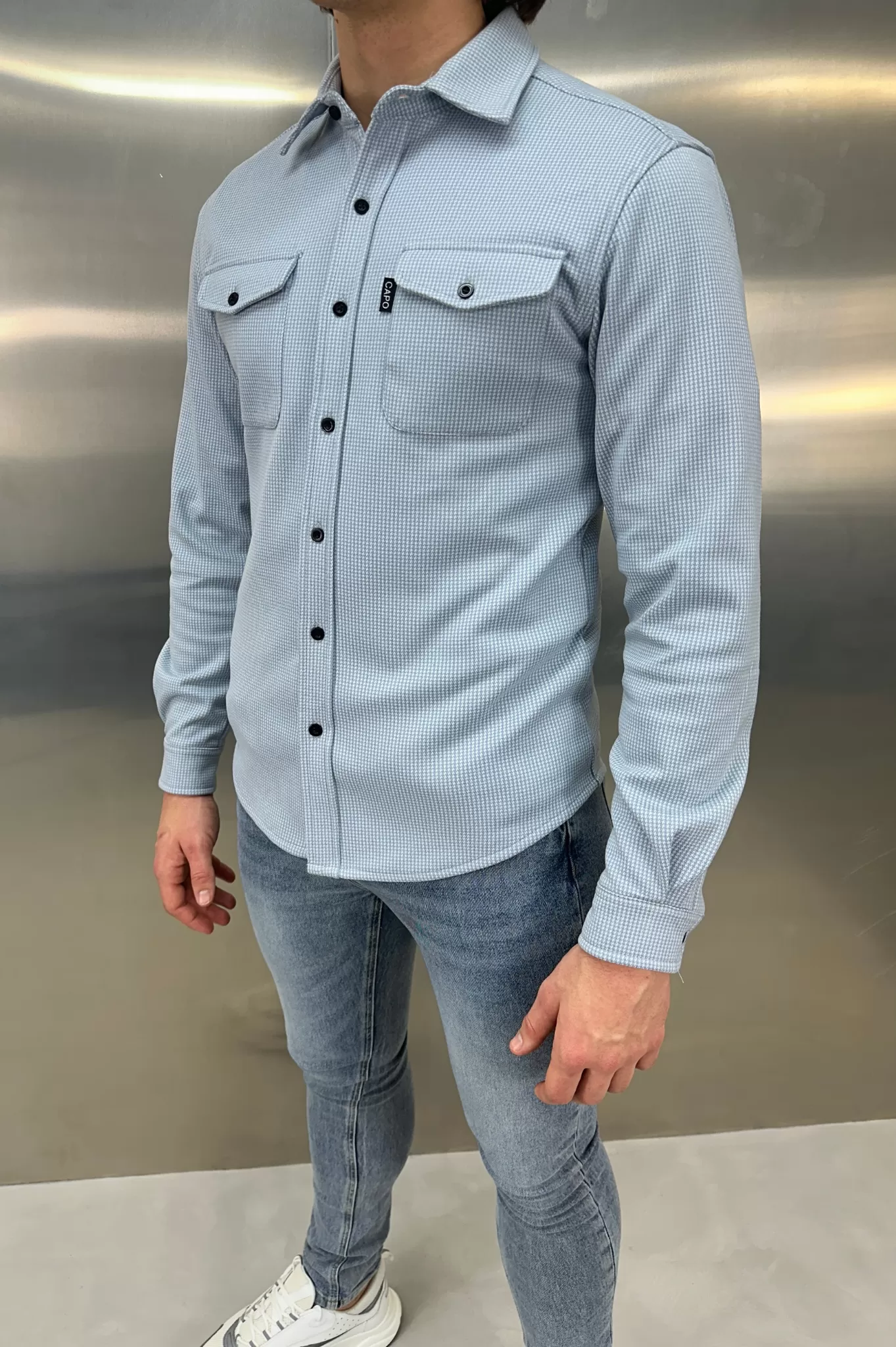 Capo OVERSHIRT Houndstooth - Baby Blue