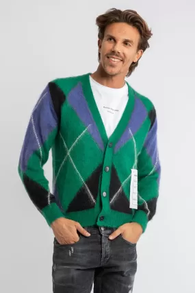 Cardigan con ricamo geometrico