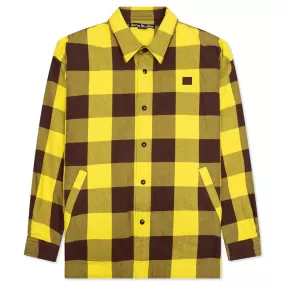 Check Padded Overshirt - Yellow/Brown