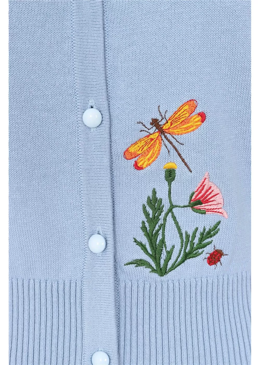 Collectif Jessie Butterfly Fields 40's Cardigan Light Blue