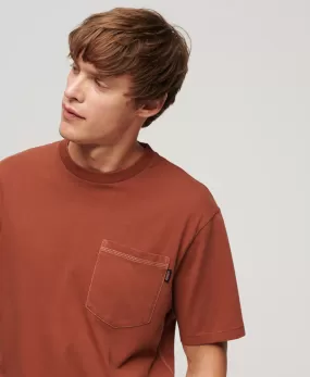 Contrast Stitch Pocket T-Shirt | Smoked Cinnamon Orange