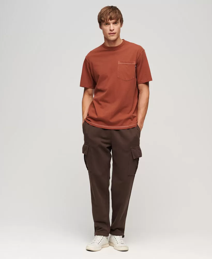 Contrast Stitch Pocket T-Shirt | Smoked Cinnamon Orange