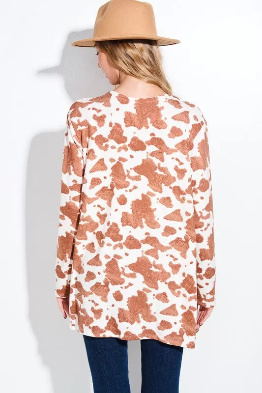 Cow Print Cardigan