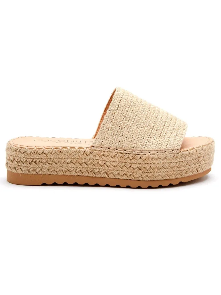 Del Mar Raffia Platform Slide