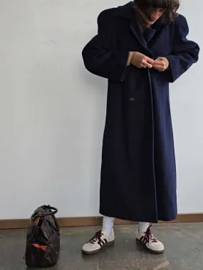 Double Breasted Overcoat - Navy