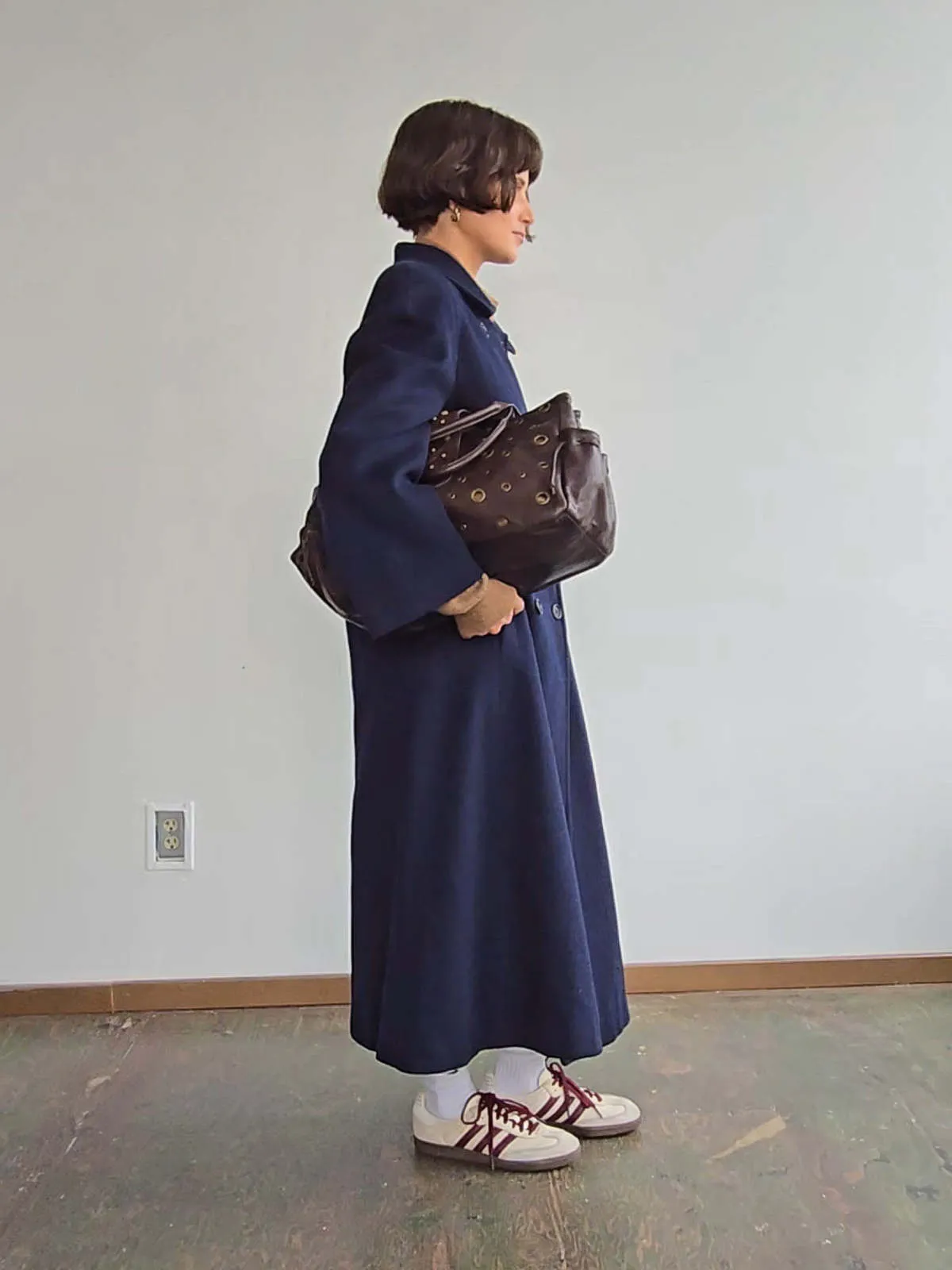 Double Breasted Overcoat - Navy