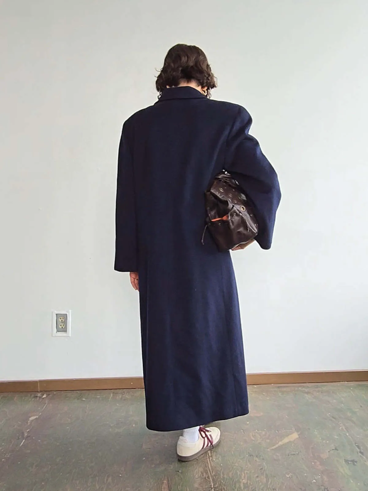 Double Breasted Overcoat - Navy