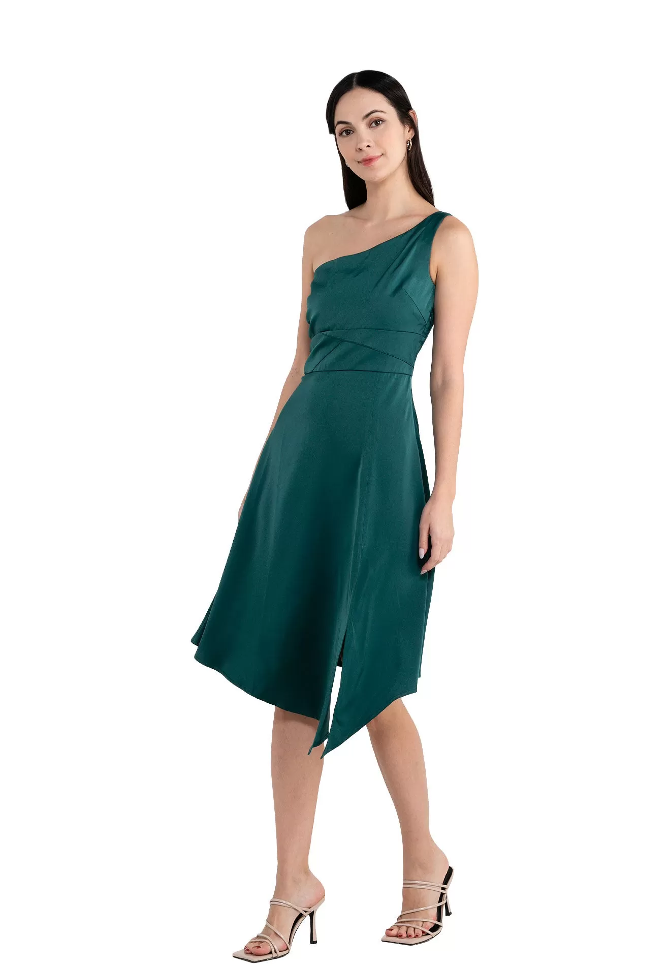 ELLE Apparel Asymmetrical Dress with Slit