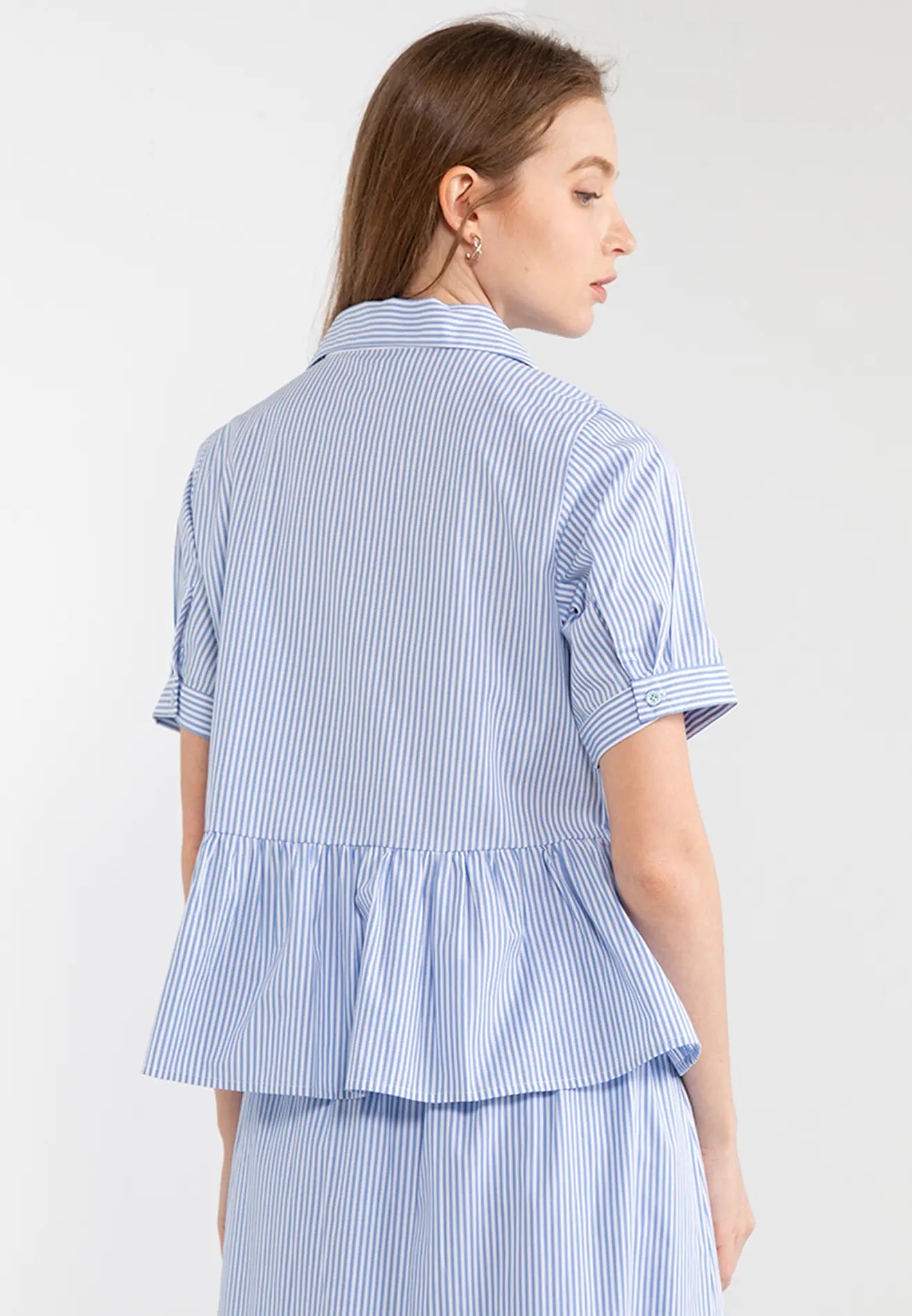 ELLE Apparel Striped Bow-Tie Shirt