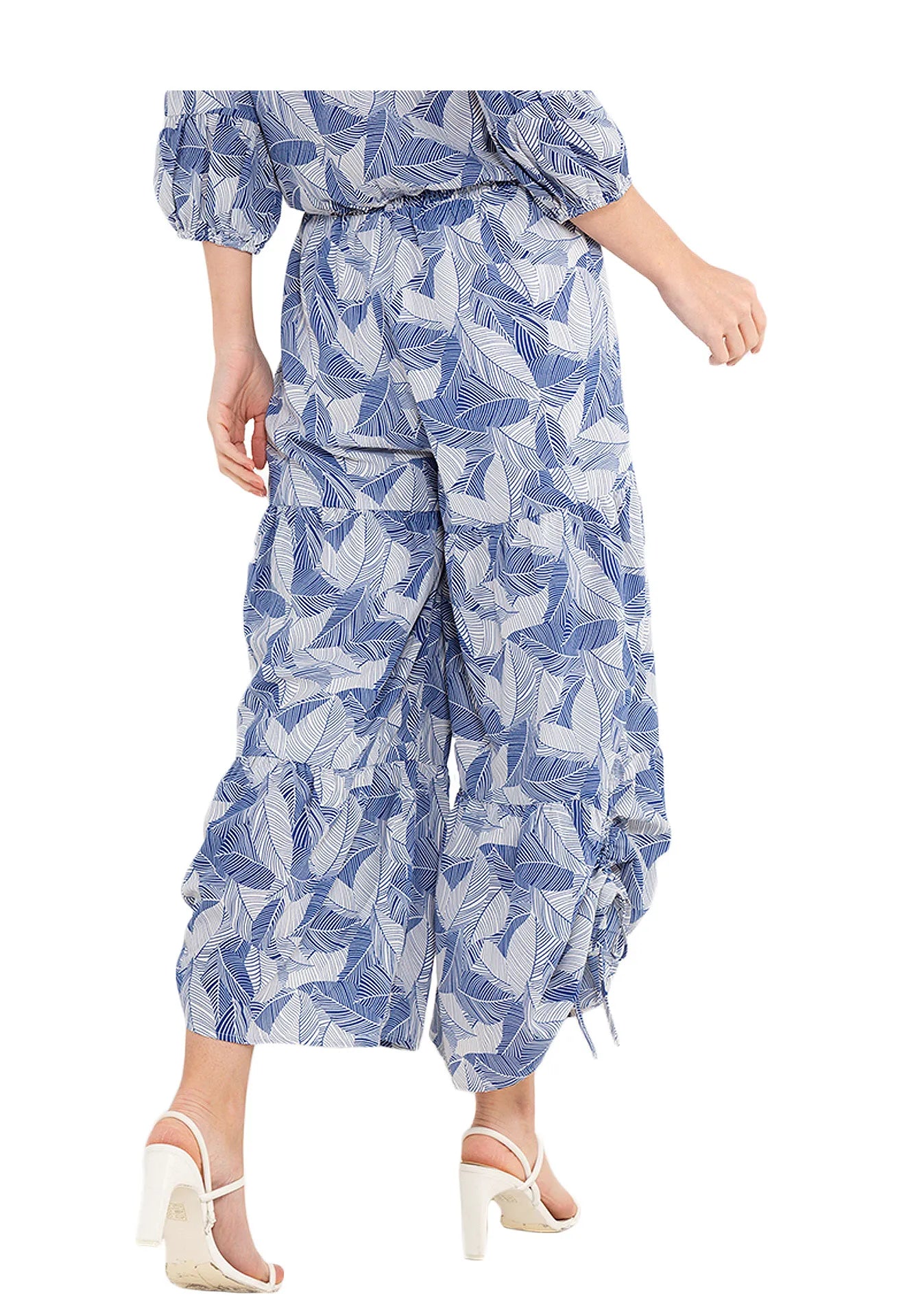 ELLE Apparel Tropical Printed Palazzo Pants