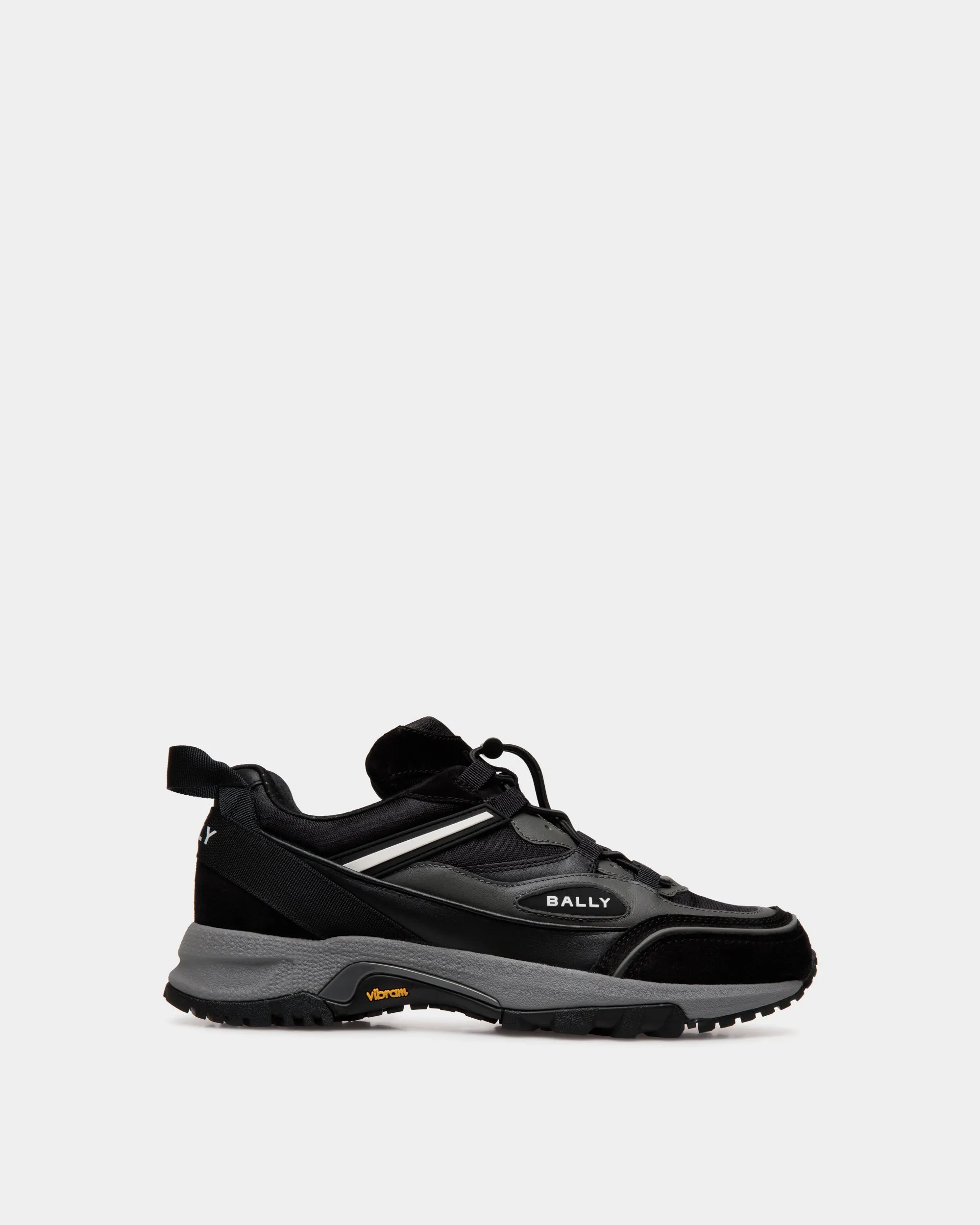 Faster Sneaker In Black Leather and Nylon